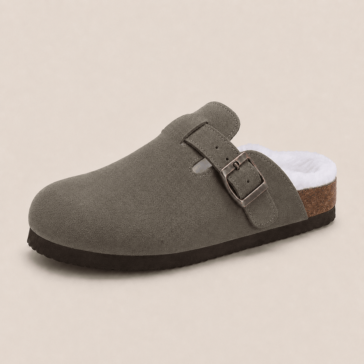 Fur-lined Suede Clogs by Qom