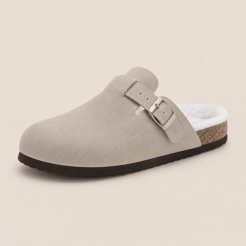 Fur-lined Suede Clogs by Qom