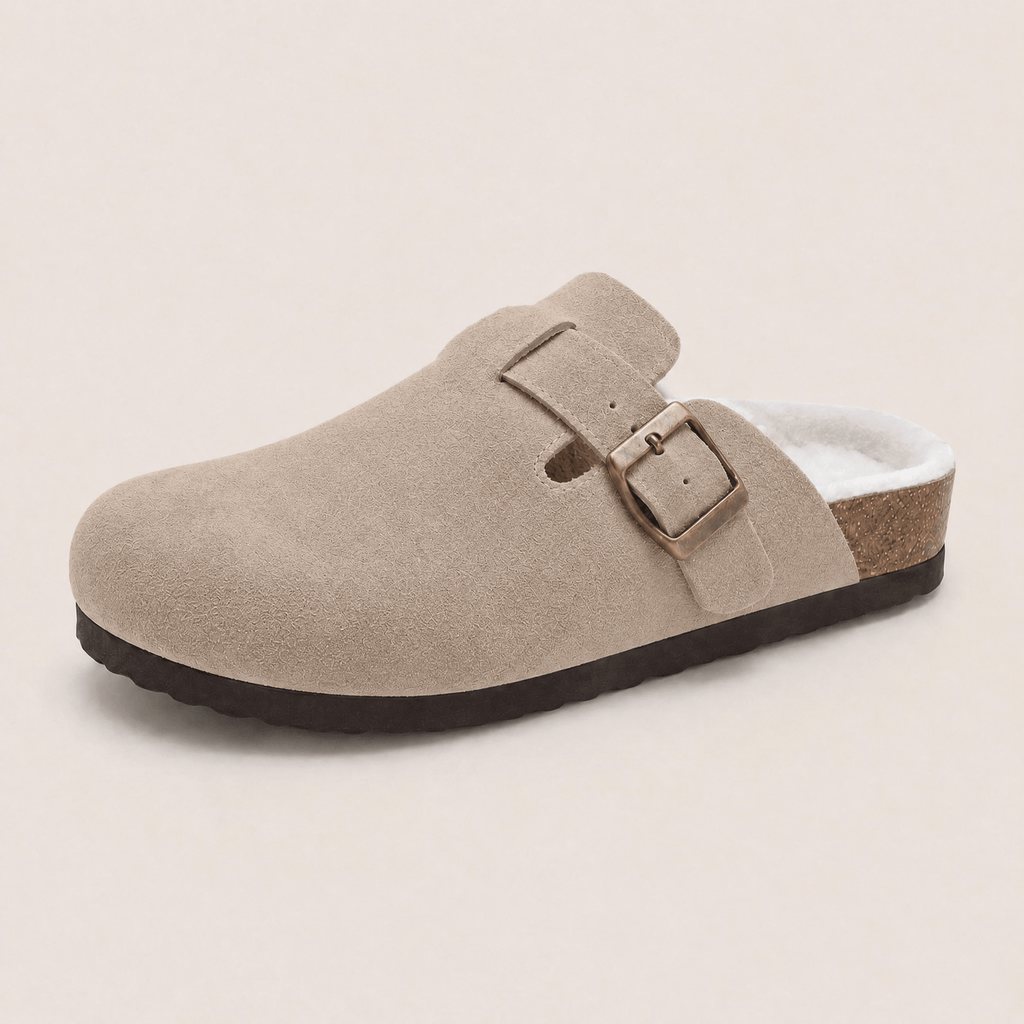 Fur-lined Suede Clogs by Qom