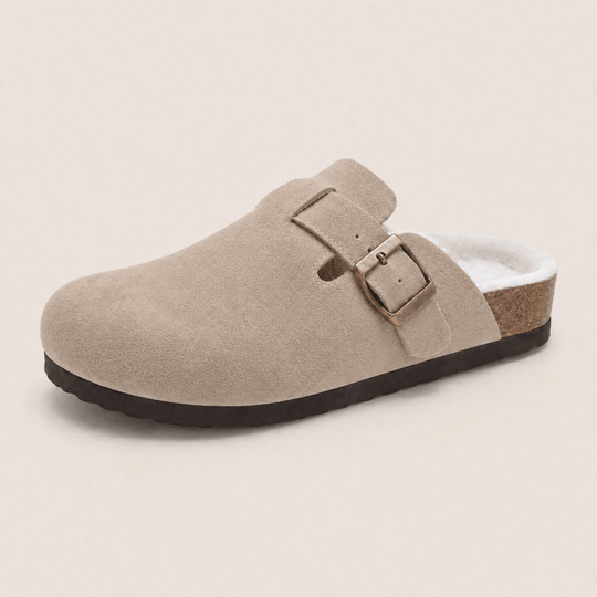 Fur-lined Suede Clogs by Qom