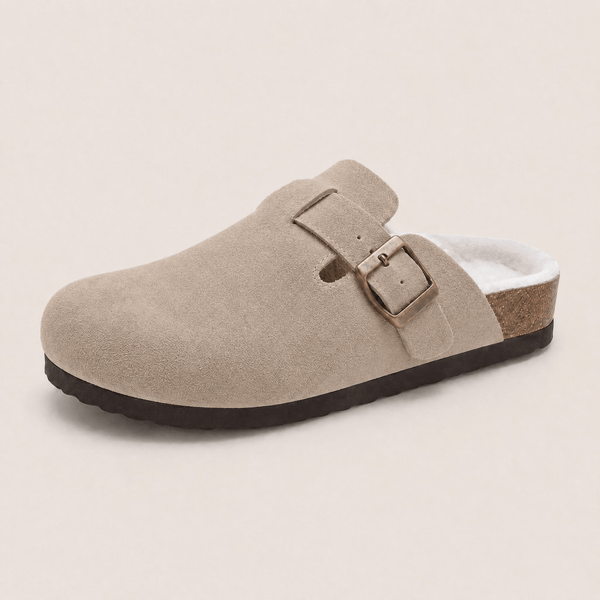 Fur-lined Suede Clogs by Qom