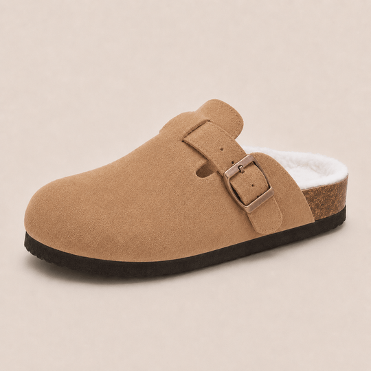 Fur-lined Suede Clogs by Qom