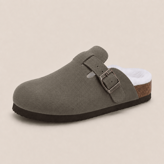 Fur-lined Suede Clogs by Qom